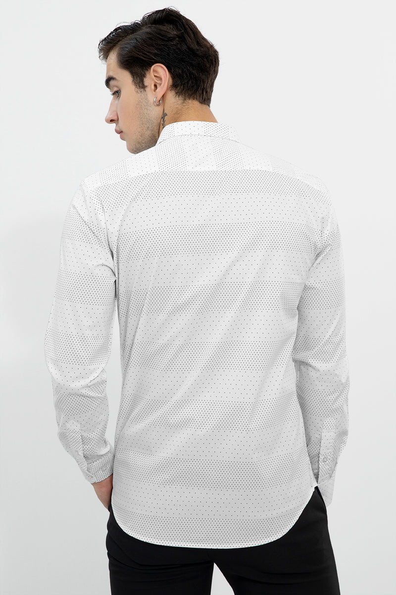 Dotted Pattern White Shirt - SNITCH