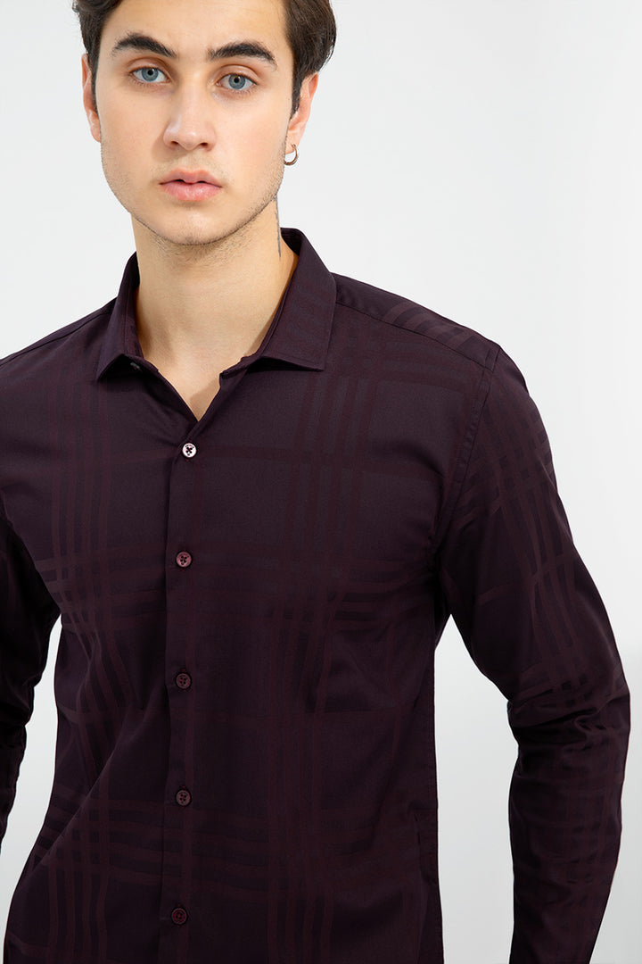 Shimmer Maroon Shirt - SNITCH