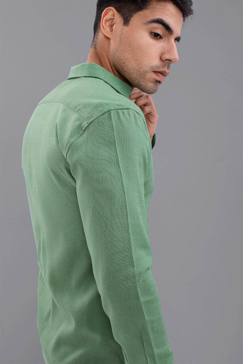 Gracile Laurel Green Linen Shirt - SNITCH