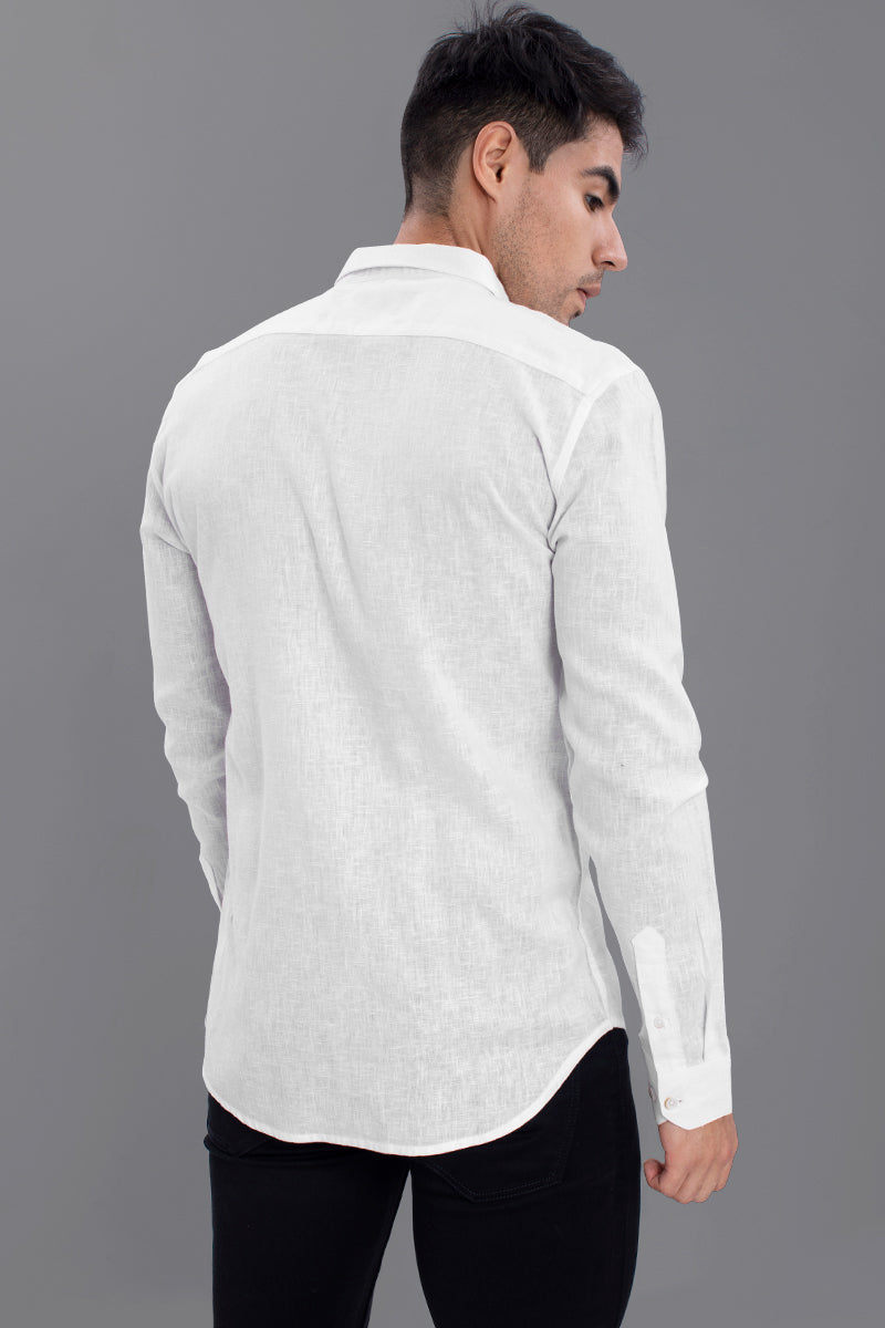 Gracile White Linen Shirt - SNITCH