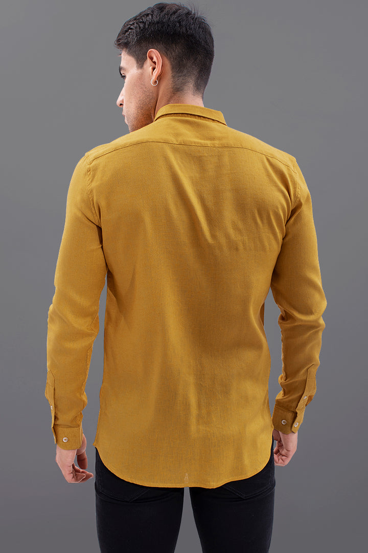 Gracile Mustard Linen Shirt - SNITCH