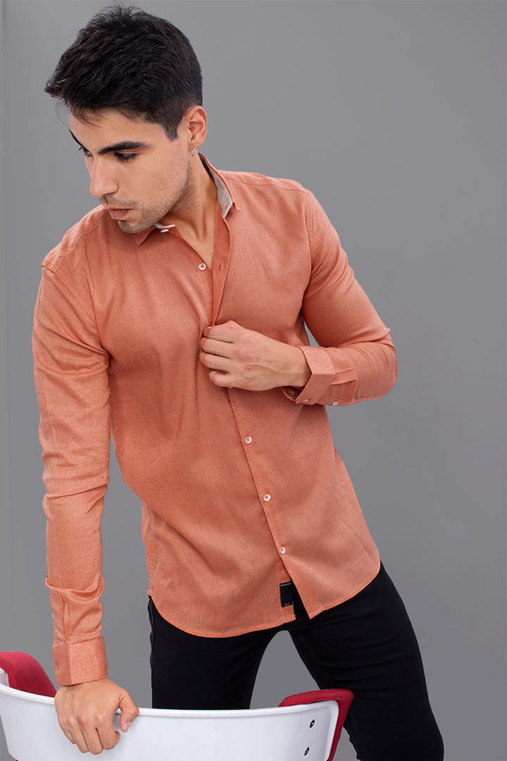 Gracile Coral Pink Linen Shirt - SNITCH