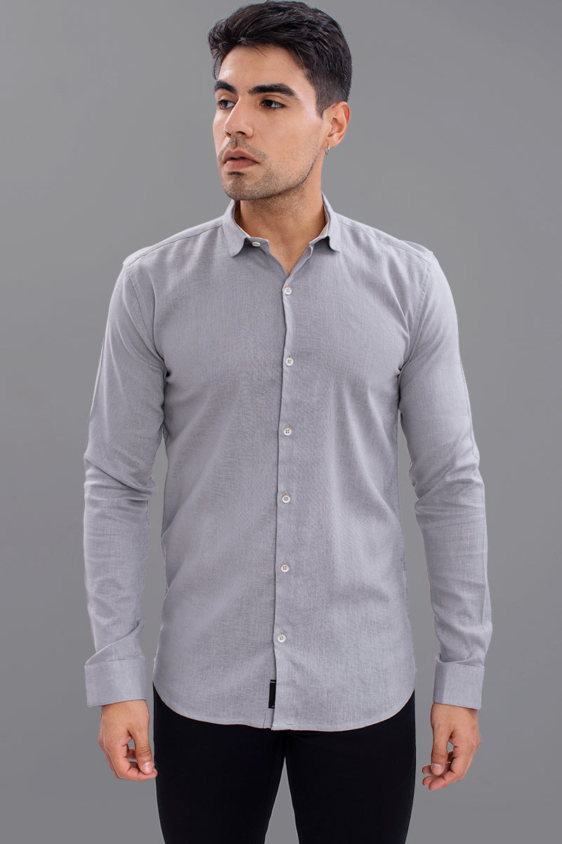 Gracile Smoke Grey Linen Shirt - SNITCH