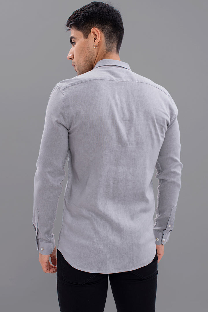 Gracile Smoke Grey Linen Shirt - SNITCH
