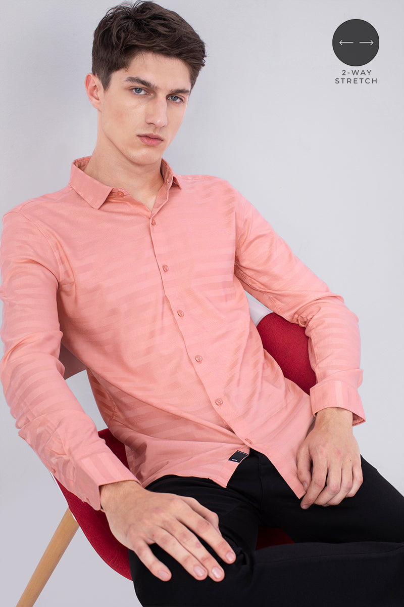 Versatile Salmon Pink Power Shirt - SNITCH