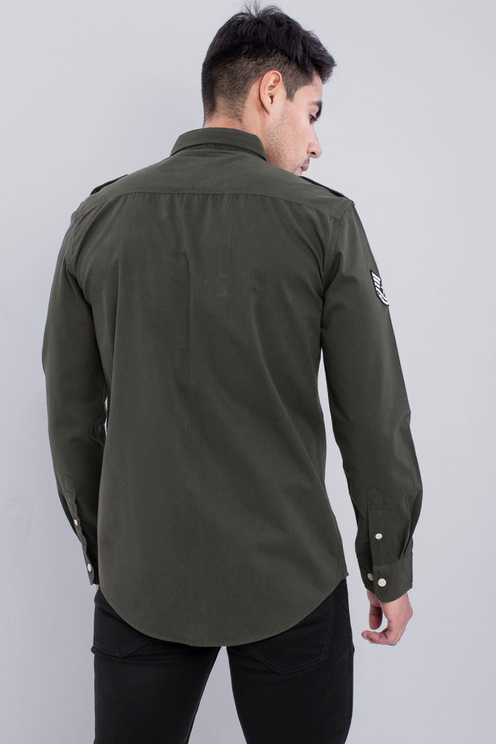 Charcoal Grey Double Pocket Cargo Shirt - SNITCH