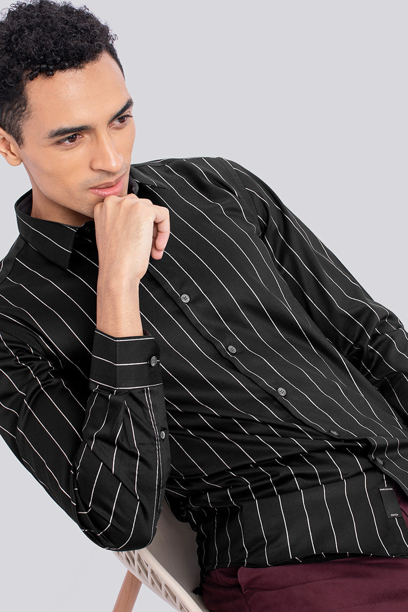 Classic Black Stripe Shirt - SNITCH