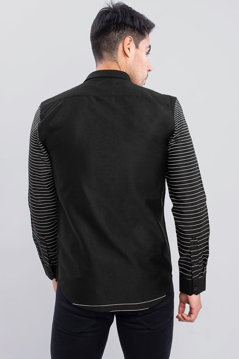 Pin Stripe Black Shirt - SNITCH