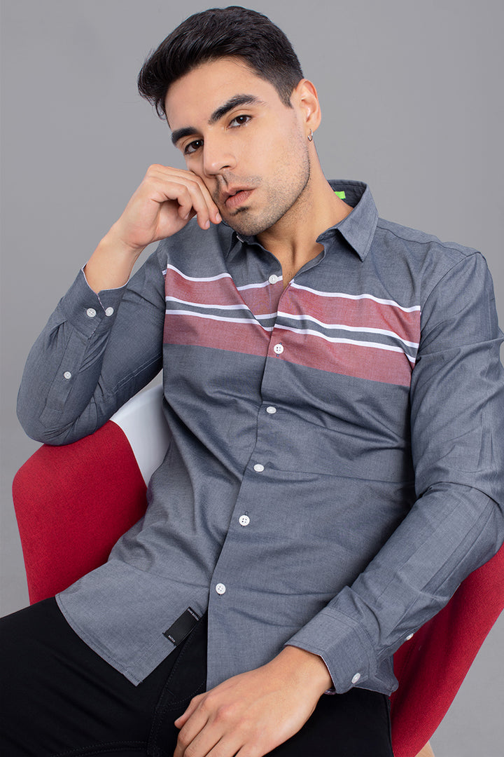 Triad Grey Multi-Stripe Shirt - SNITCH