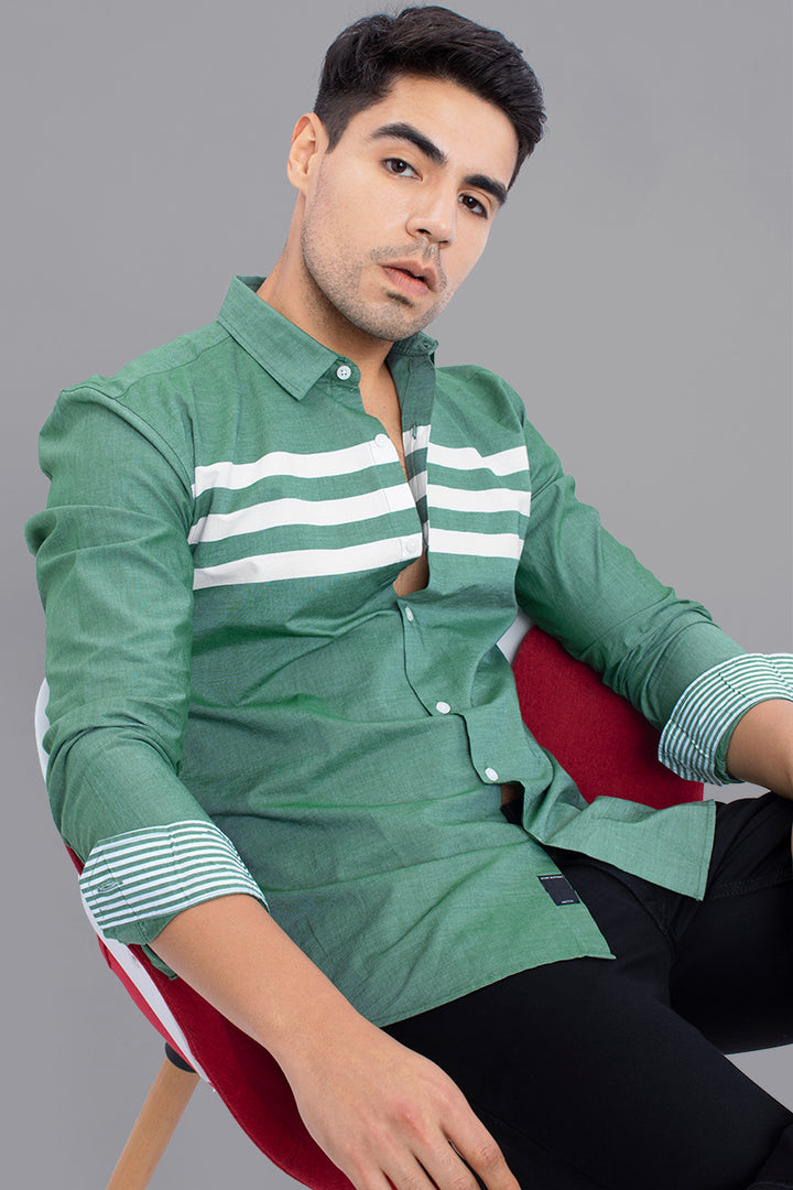 Triad Green Stripe Shirt - SNITCH