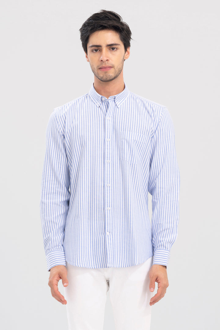 Simple Stripe Blue Shirt