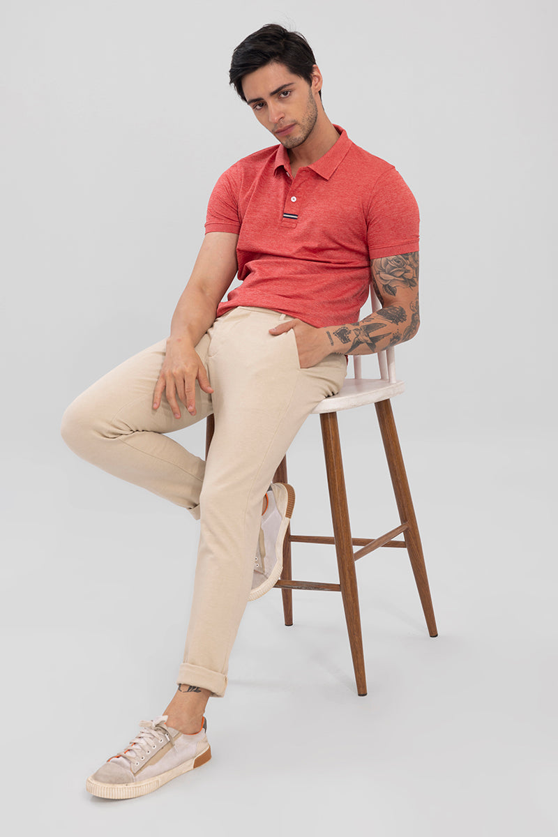 Felix Coral Red Polo T-Shirt