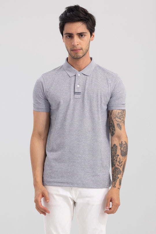 Buy Men's Felix Stone Grey Polo T-Shirt Online | SNITCH