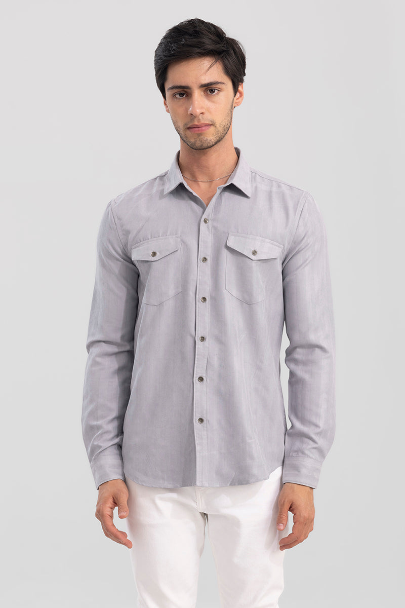 Dualtone Stripe Grey Shirt