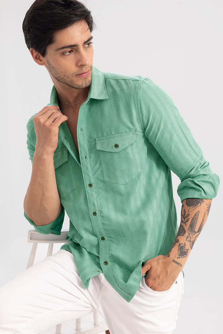 Dualtone Stripe Green Shirt