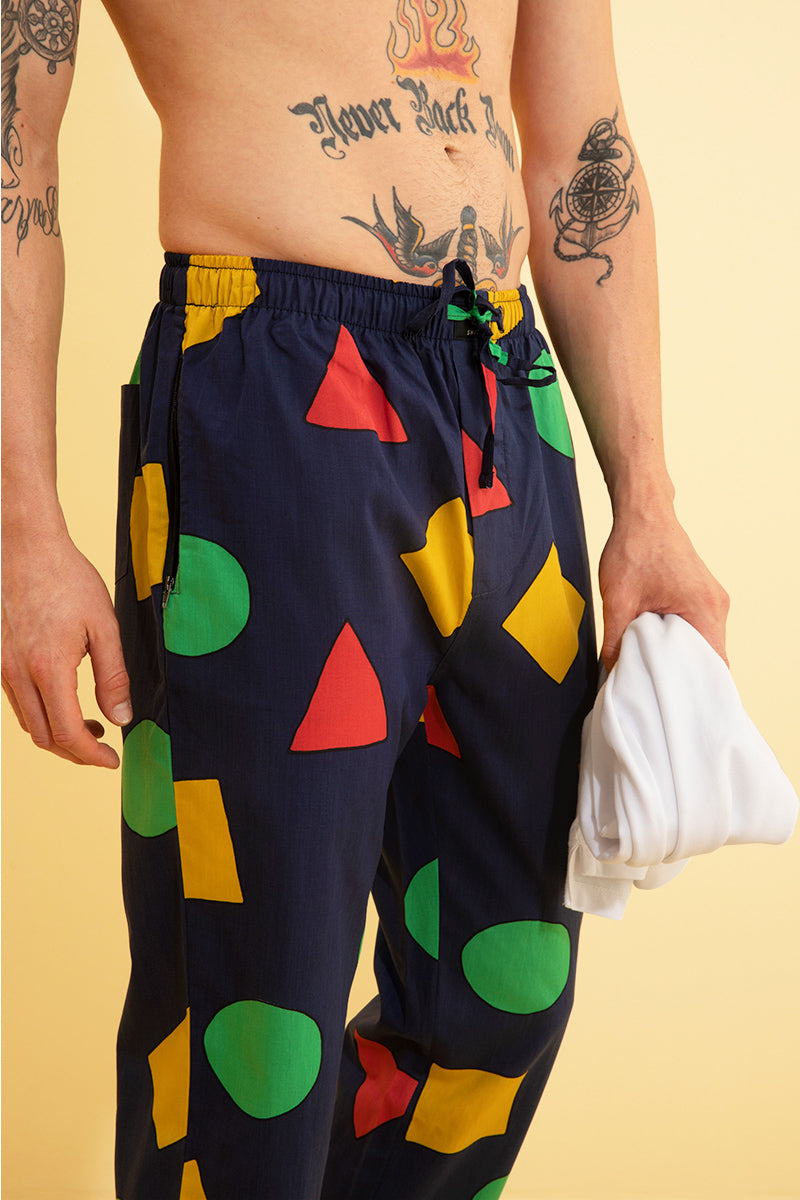 Geometric Navy Pyjama - SNITCH