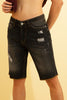 Prance Ash Black Denim Shorts - SNITCH