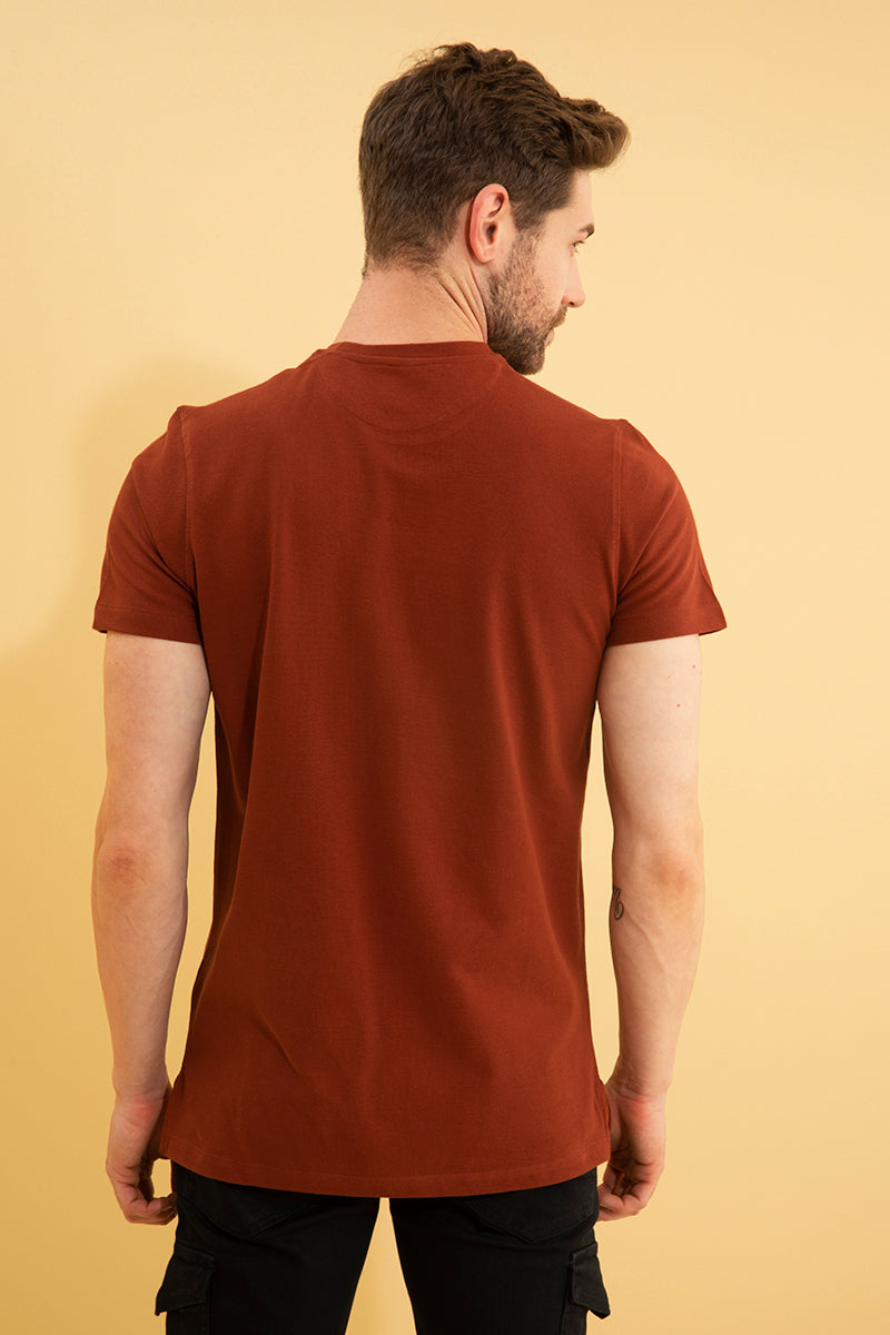 Pique Brick Red T-Shirt - SNITCH