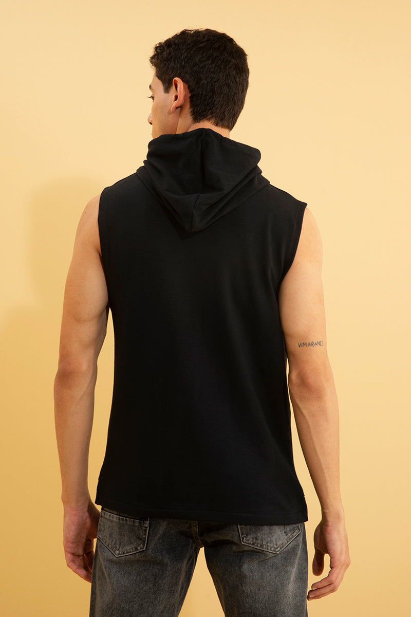 Limber Black Sleeveless T-Shirt - SNITCH