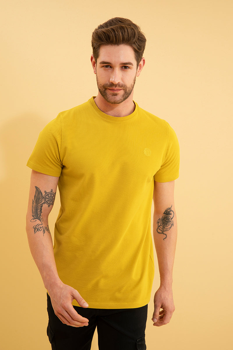 Pique Mustard T-Shirt - SNITCH