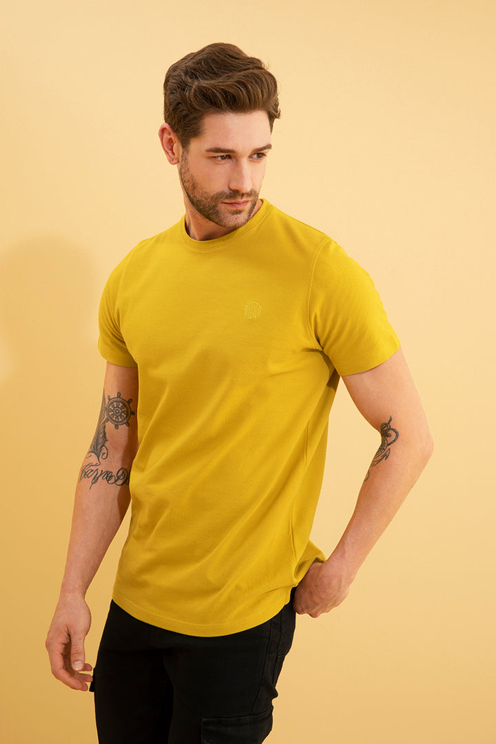 Pique Mustard T-Shirt - SNITCH