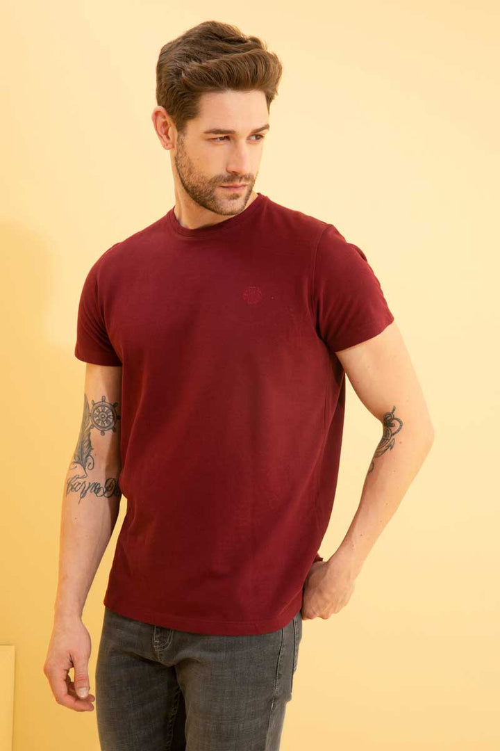 Pique Maroon T-Shirt - SNITCH