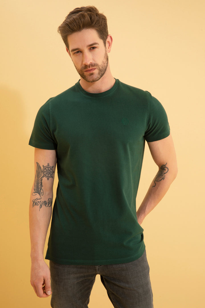 Pique Olive T-Shirt - SNITCH