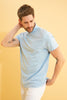 Solid Sky Blue Turtle Neck T-Shirt - SNITCH