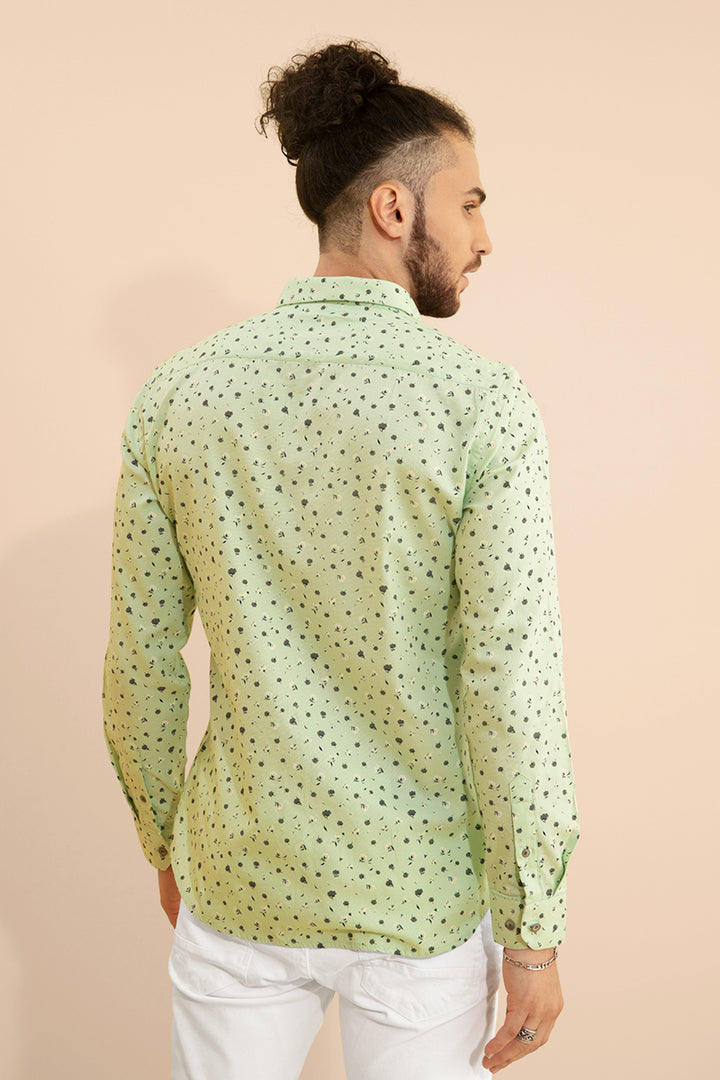 Oxford Print Green Shirt - SNITCH
