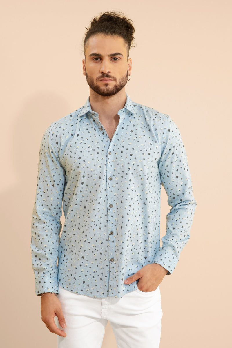 Oxford Print Blue Shirt - SNITCH