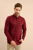 Cheques Maroon Shirt - SNITCH
