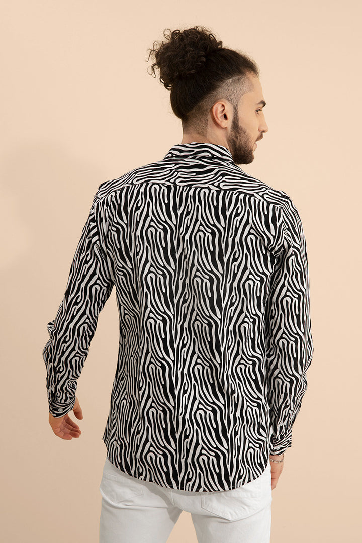 Zebra Print Black Shirt - SNITCH