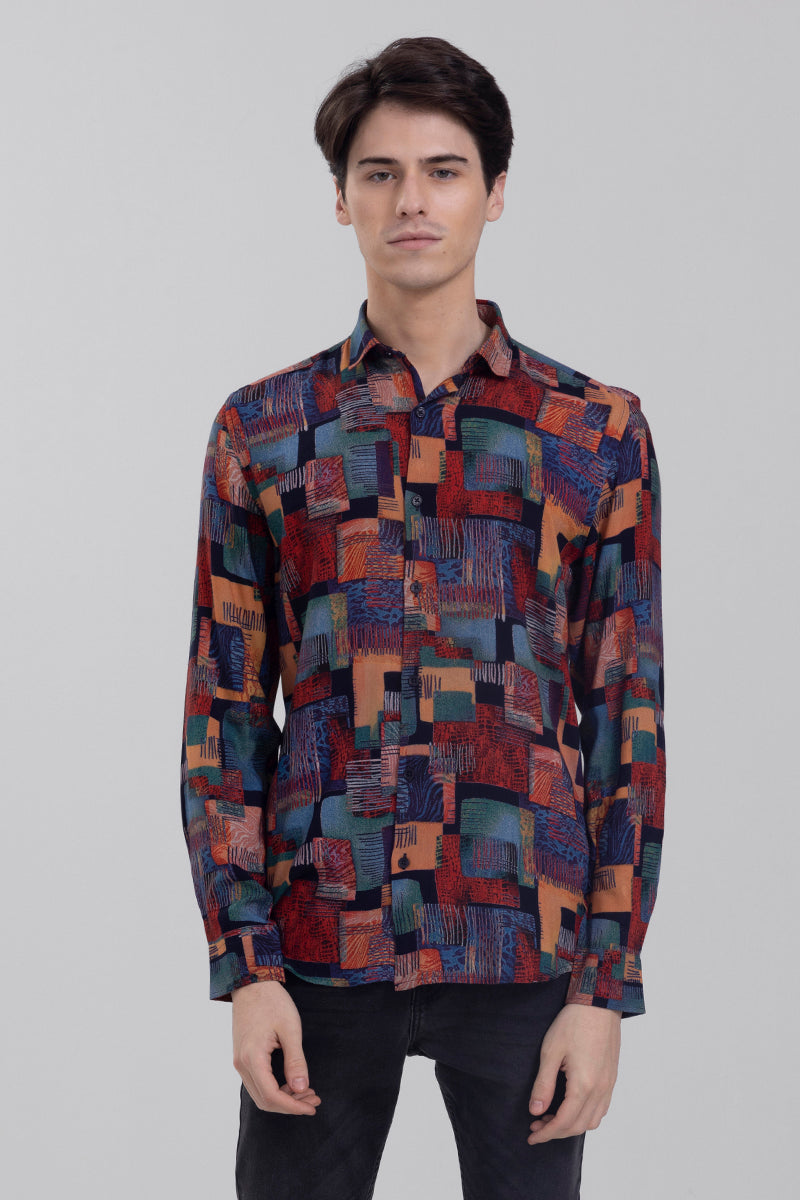 Abstract Block Multicolour Shirt