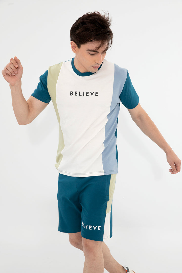 Believe Teal Blue Co-Ords - SNITCH
