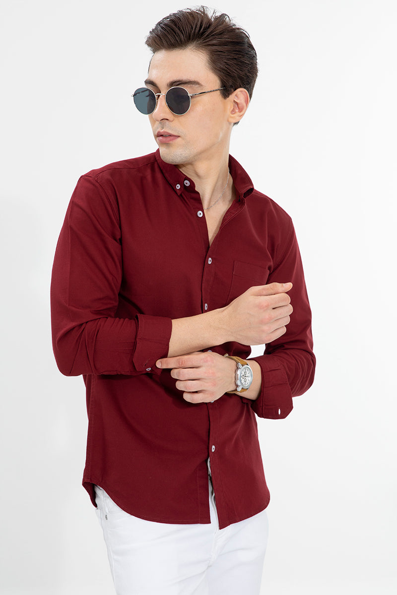 Soft-Hue Maroon Shirt - SNITCH