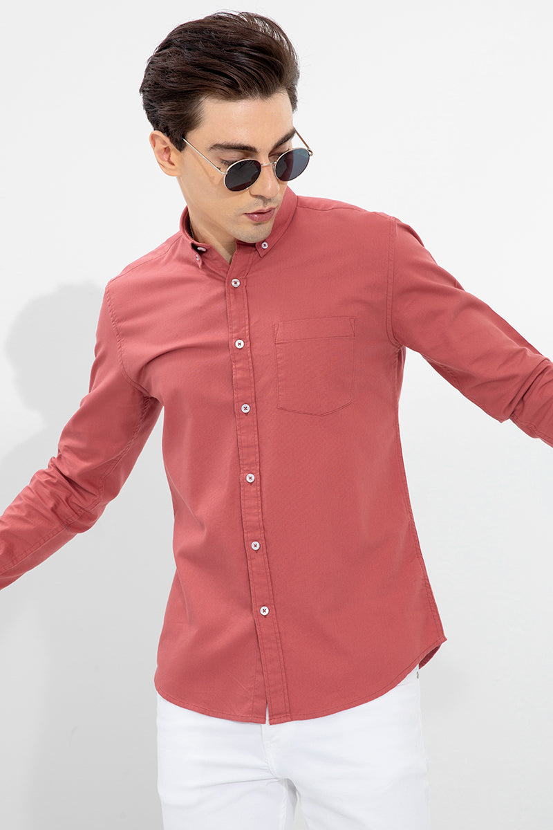 Soft-Hue Coral Pink Shirt - SNITCH