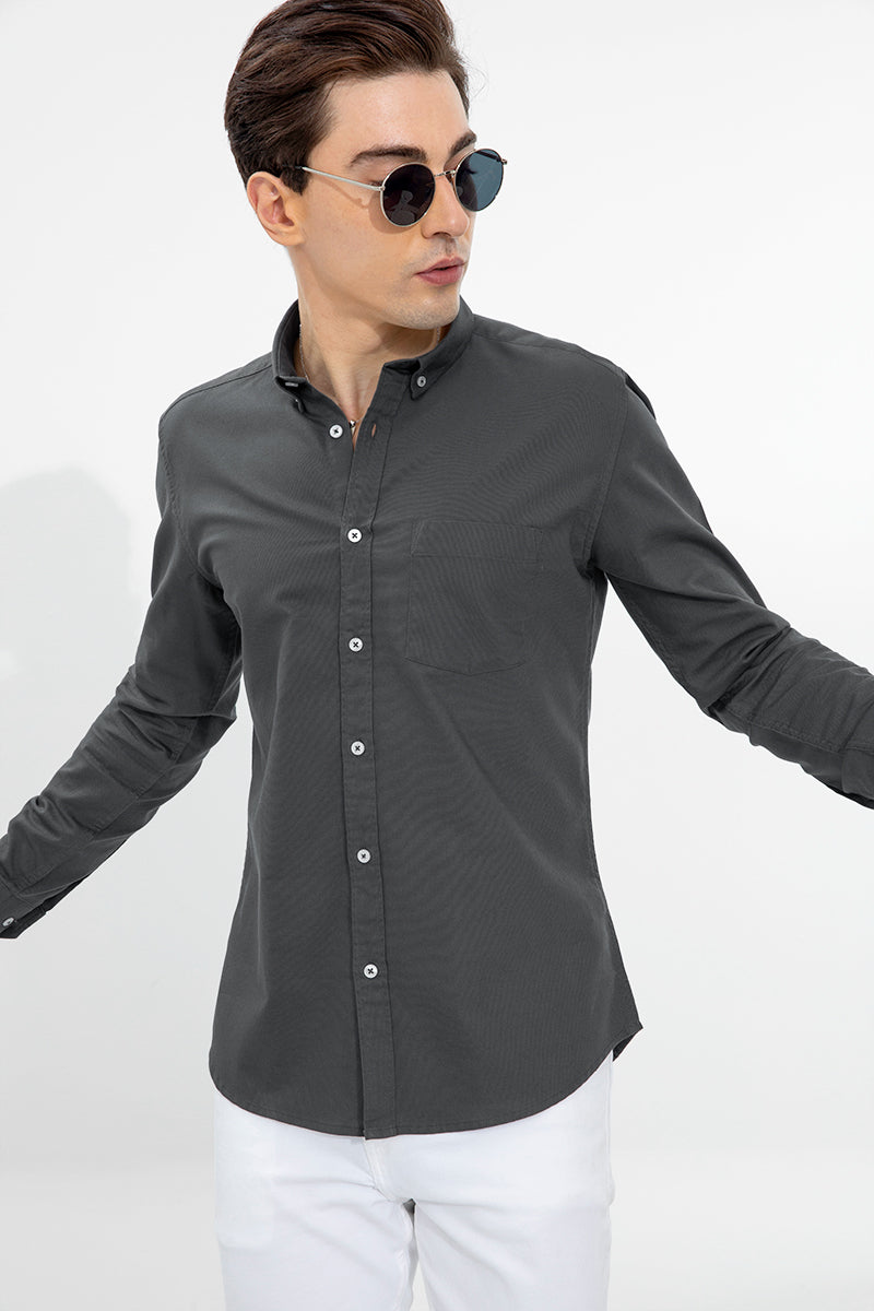 Soft-Hue Slate Grey Shirt - SNITCH