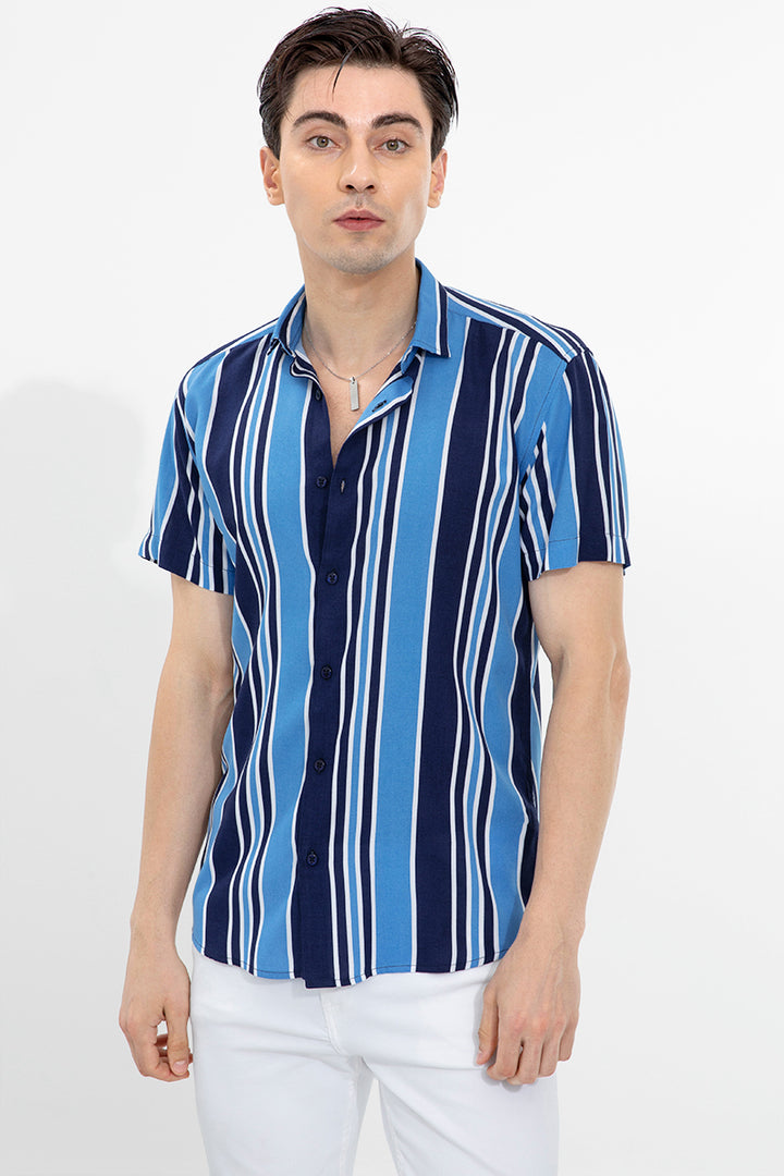 Stripe Blue Shirt - SNITCH