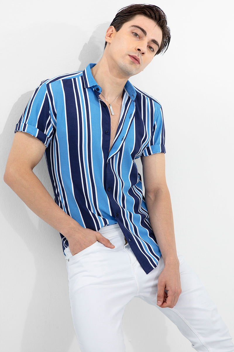 Stripe Blue Shirt - SNITCH