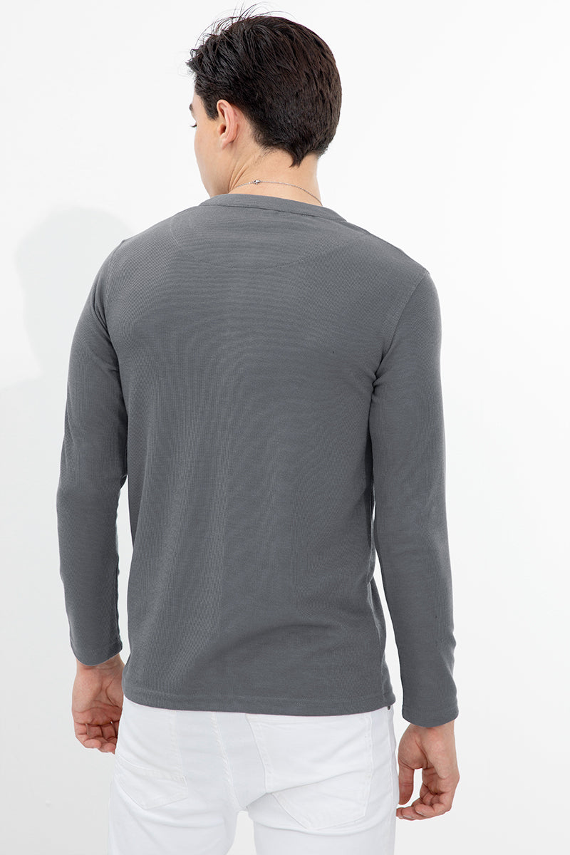 Henley Slate Grey T-Shirt - SNITCH