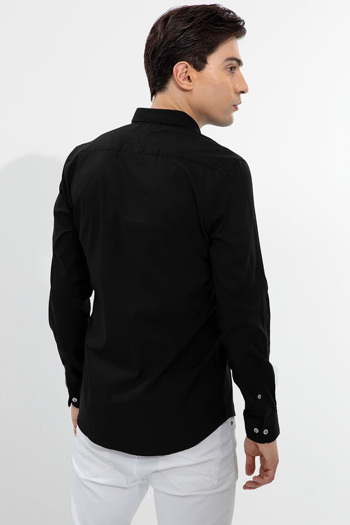 Soft-Hue Black Shirt