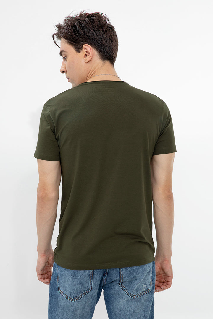 Raw Edge Olive T-Shirt - SNITCH