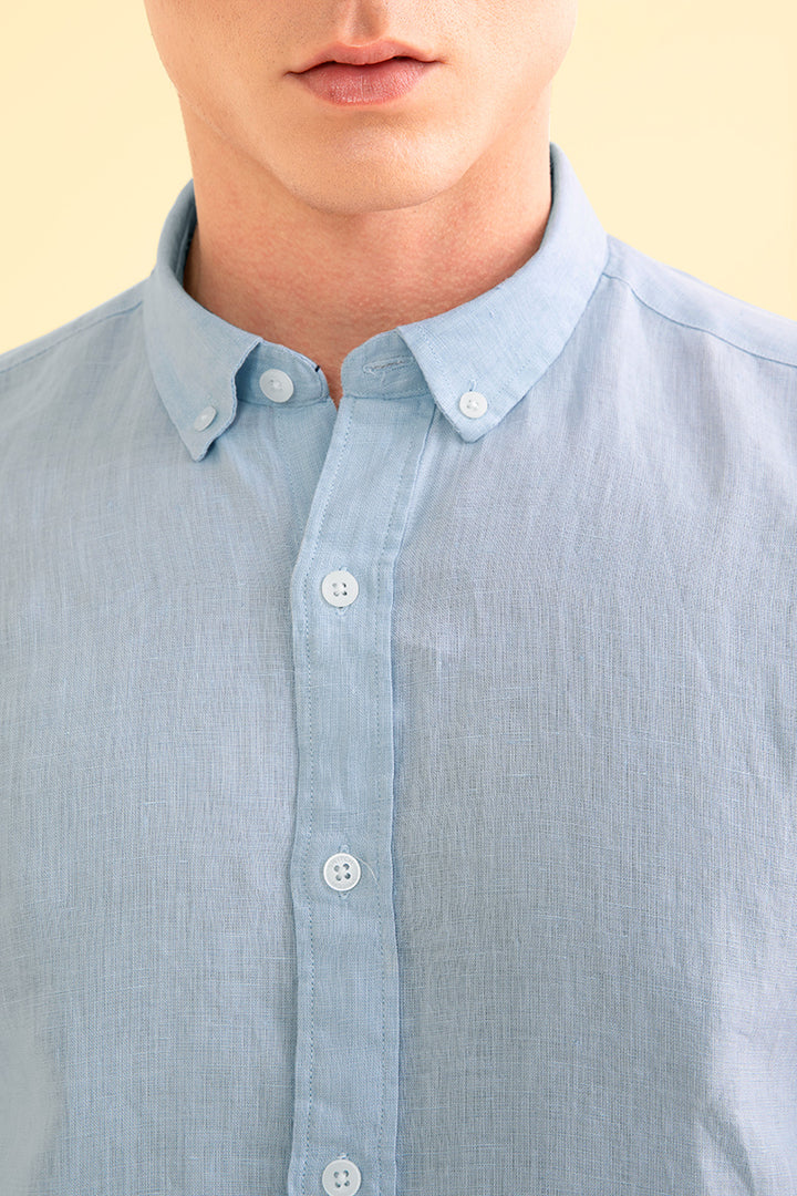 Posh Blue Linen Shirt - SNITCH