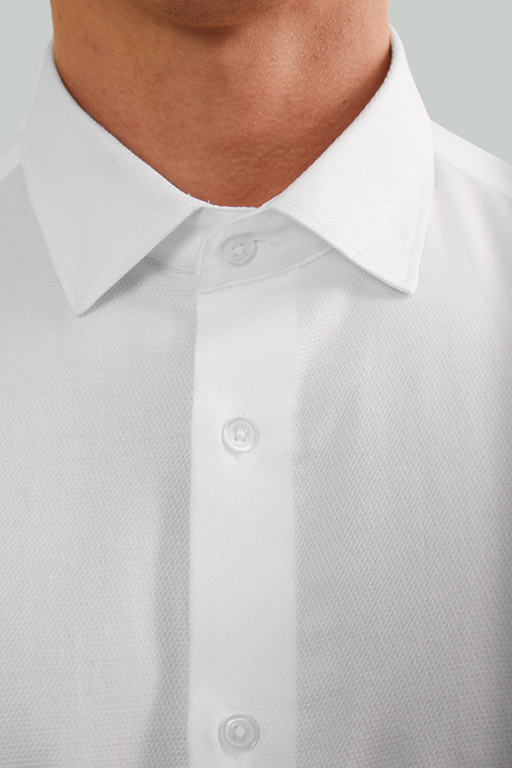 Pearl White Giza Cotton Shirt - SNITCH