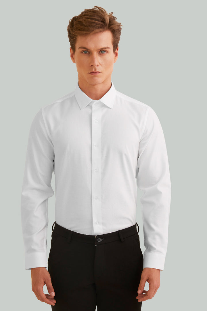 Pearl White Giza Cotton Shirt - SNITCH