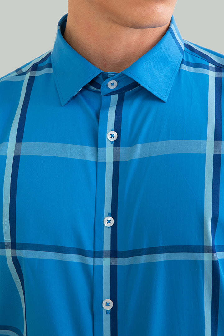 Euphoria Blue Giza Cotton Shirt - SNITCH