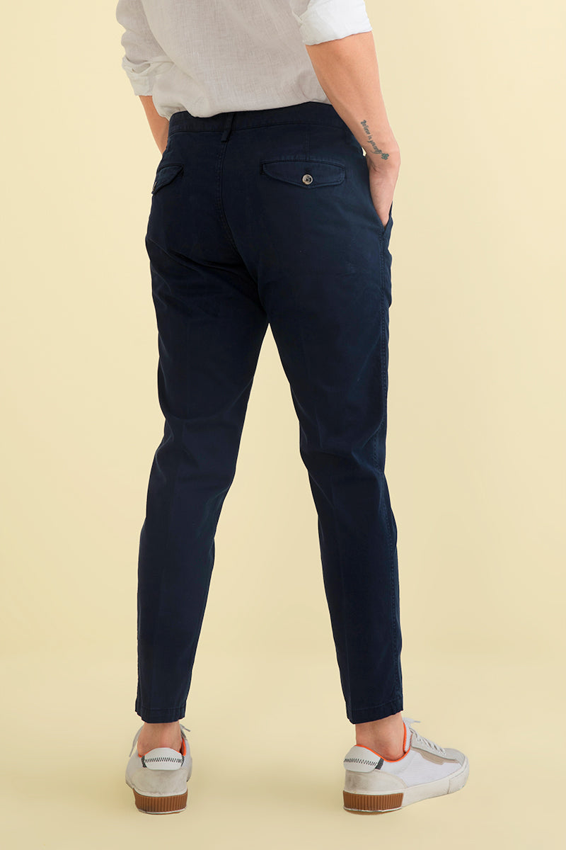 Pleated Navy Chino - SNITCH