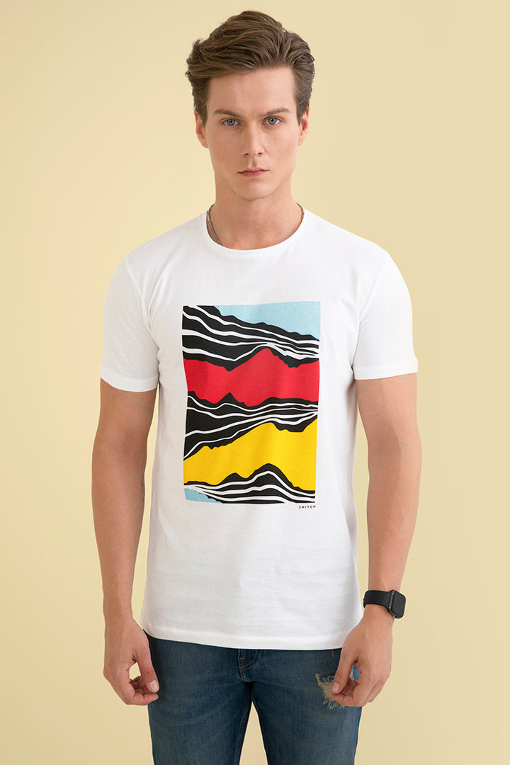 Mountain White Graphic T-Shirt - SNITCH