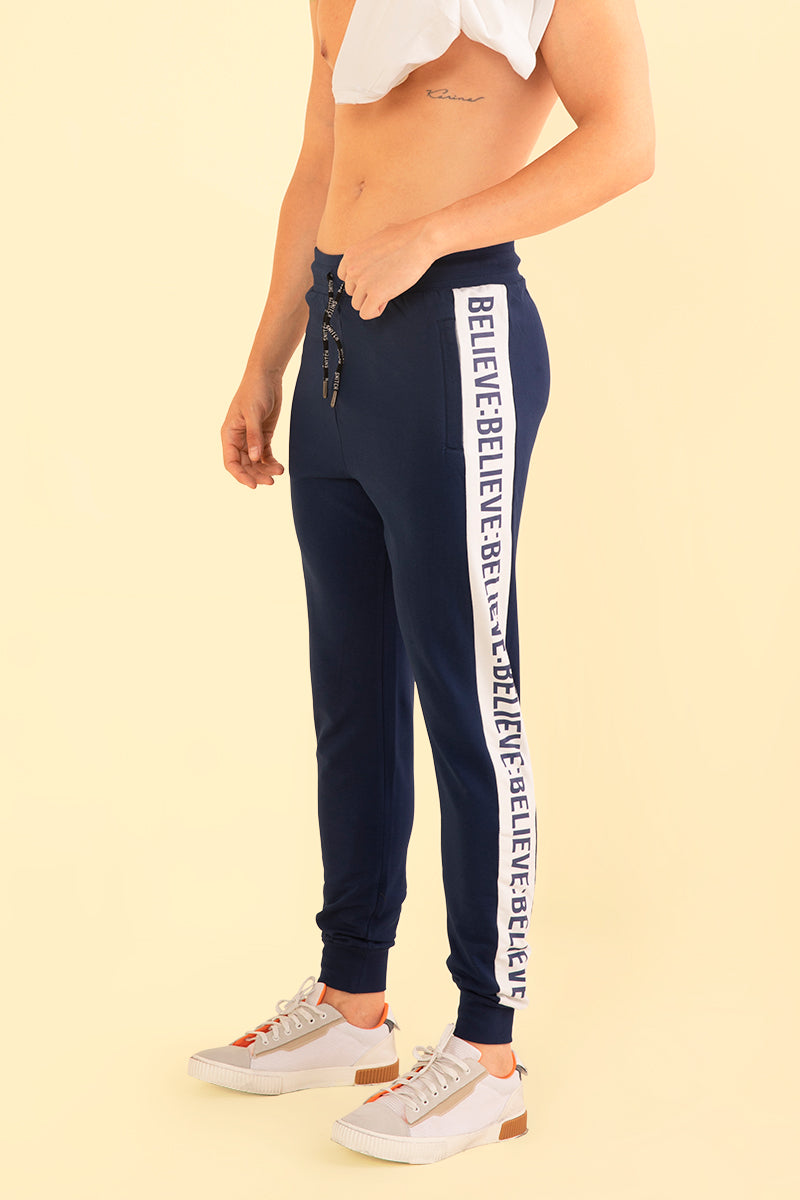 Believe Navy Track Pant - SNITCH