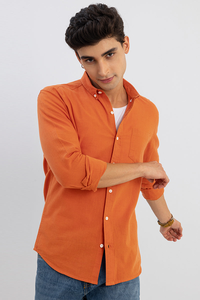 Trig Burnt Orange Linen Shirt